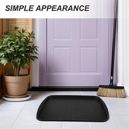 Boot Tray for Entryway Indoor - 20.5"x15" Heavy Duty Plastic Shoe Mat for Wet Shoes with Raised Edge Floor Protection - Pet Food Tray - All-Weather Utility Mat