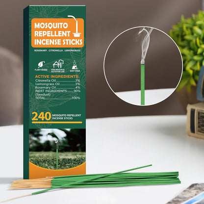 90 pcs Mosquito Repellent Outdoor Patio Sticks, Citronella Repellent Incense Sticks, Natural Essential Oil Incense, Repel Mosquito for Indoor, Patio, Camping, Fishing