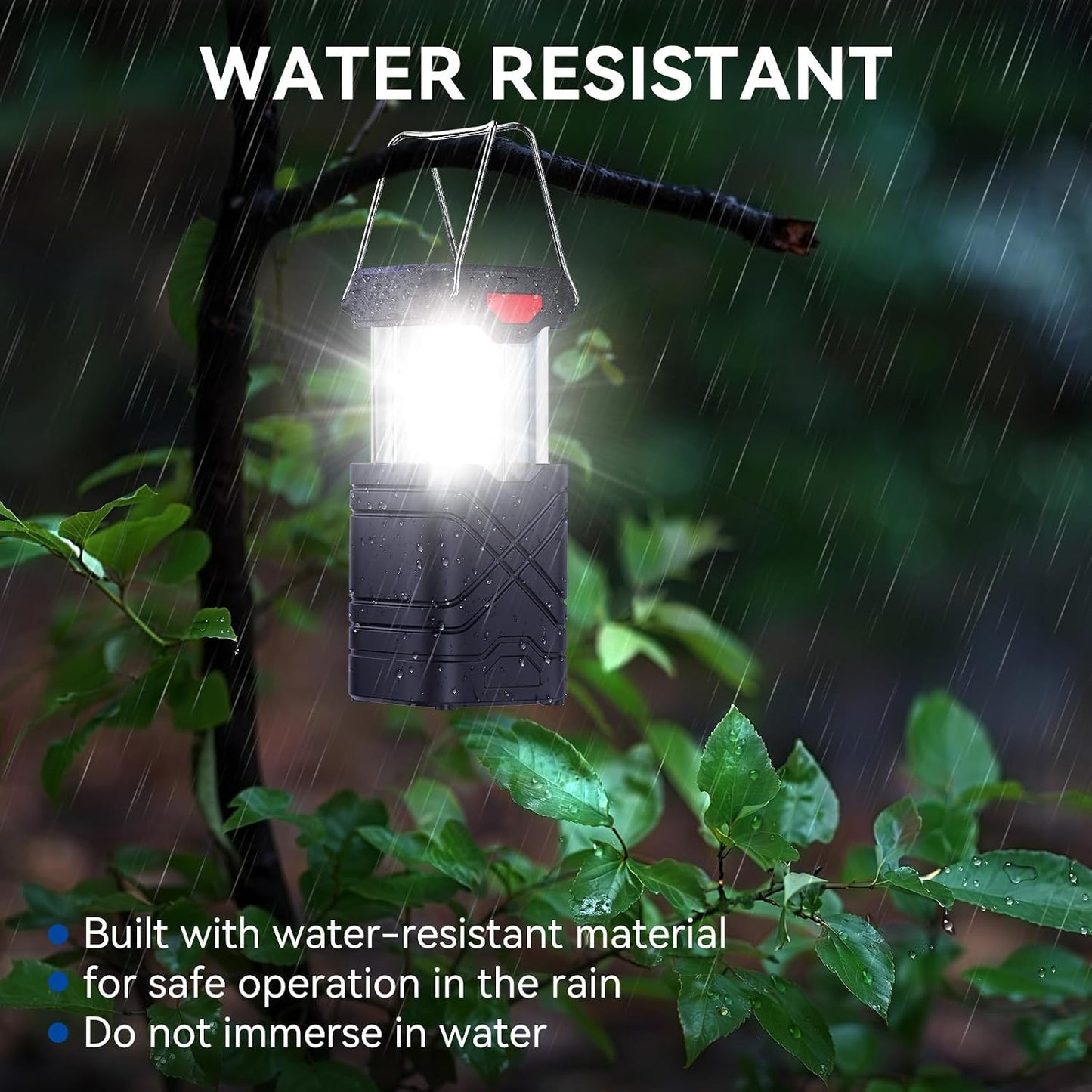 LETMY 4 Pack Camping Lantern, Rechargeable LED Lanterns, Solar Lantern Battery Powered Hurricane Lanterns Flashlight with 3 Powered Ways & USB Cable for Emergency, Power Outage, Hurricane Supplies
