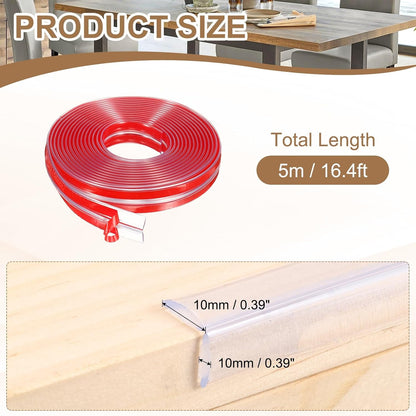 uxcell Edge Protector, 6.6ft (2M) x 0.4" (10MM) Clear Furniture Corner Guard PVC Strong Adhesive Proofing Edge Safety Bumpers with 4 Corners Guards for Table Cabinets