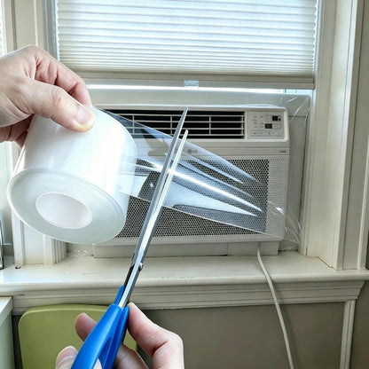 Litaibai Clear Window Sealing Tape for Window AC Units, 20 Mil, 2" x 33 ft | Clear 20 mil removable tape for windows, doors and portable AC units; helps block drafts, dust and air leaks