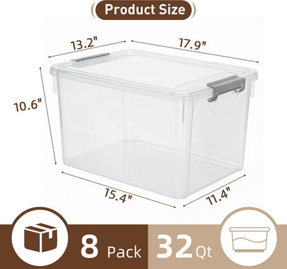 Citylife 57 QT Plastic Storage Bins with Double-Opening Lids, Storage Containers for Organizing, Large Clear Storage Box for Closet, Blankets, 2 Packs