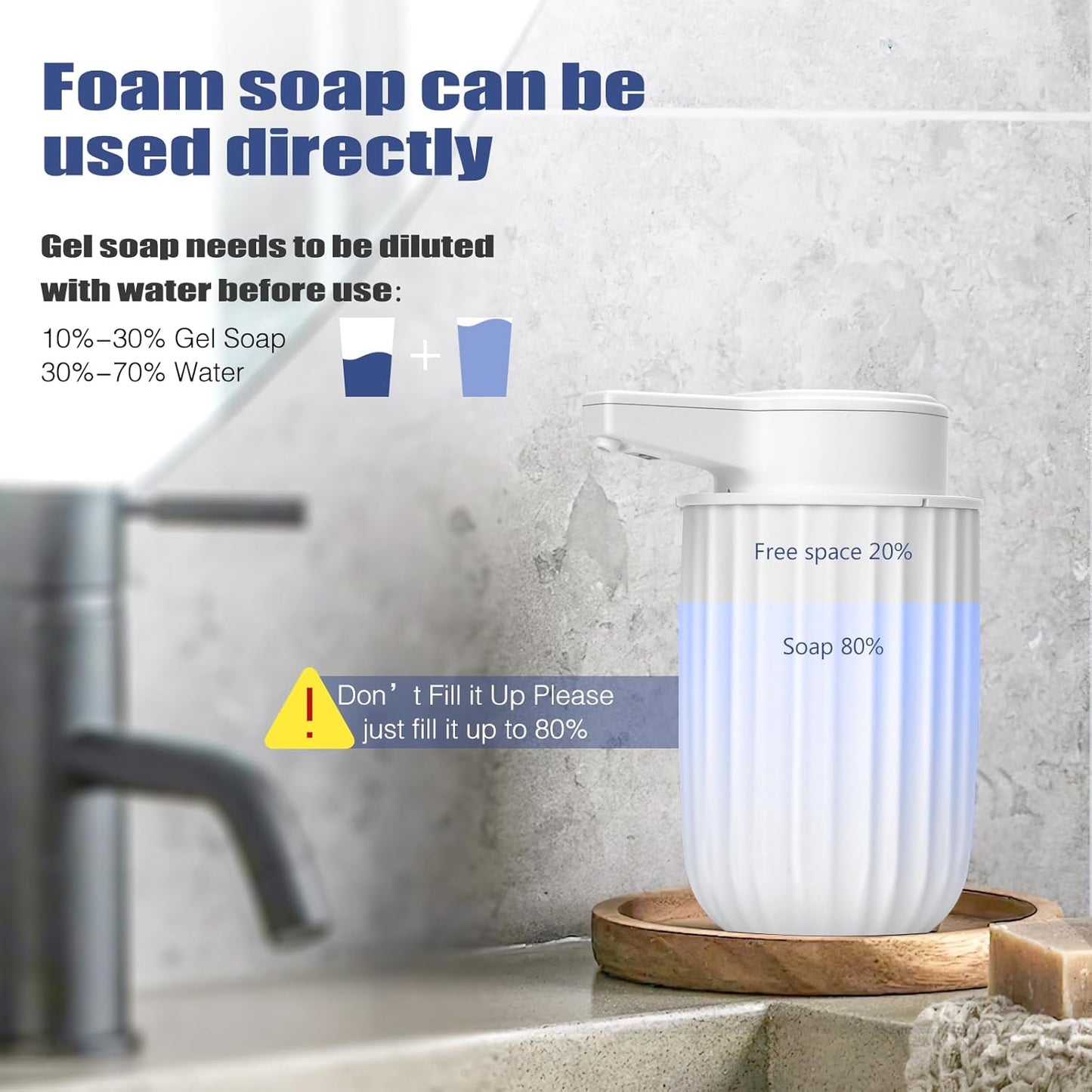 Automatic Soap Dispenser Foaming Touchless: 9oz Plastic Black - Rechargeable Electric Smart Auto Foam Soap Dispenser - Bathroom Kitchen Hand Dish Lotion