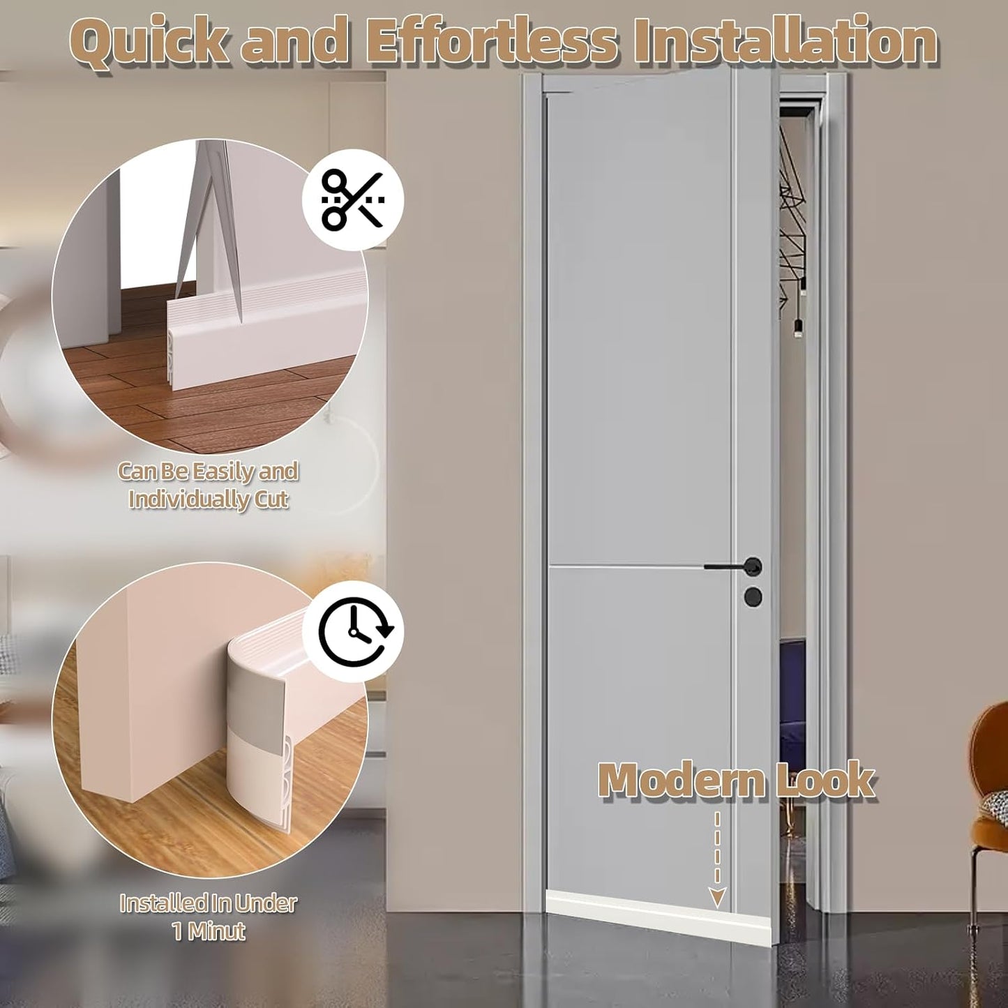 KNEELISA 39" Black Under Door Draft Stopper Exterior,Bottom Door Sweep Sound Proofing,Soundproofing Noise Blocker,Gap Filler Soundproof Seal Strip
