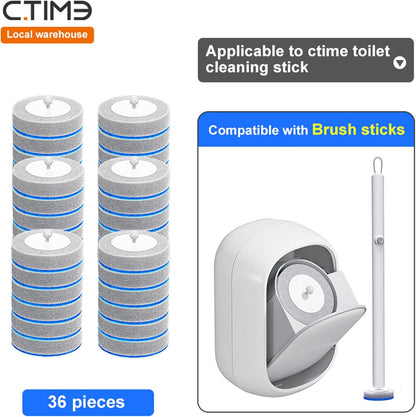 Disposable Toilet Brush and Holder Set with 18 Bowl Wand Cleaners Refill Pads, Bathroom Wall Mounted Toilet Bowl Cleaners Kit.