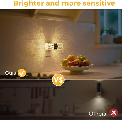 L LOHAS LED Night Light,Dimmable Night Lights Plug into Wall, 2 Pack Acrylic Nightlight with 0-100 LM Adjustable Brightness, 3000K Plug in Night Light with Dusk to Dawn Sensor, for Bathroom Hallway