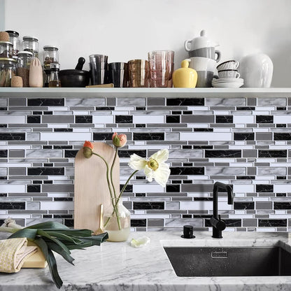 Livebor Peel and Stick Backsplash Wallpaper Kitchen Backsplash Wallpaper 11.8inch x 118.1inch Tile Contact Paper Kitchen Peel and Stick Countertops Waterproof Contact Paper for Bathroom Tile Vinyl
