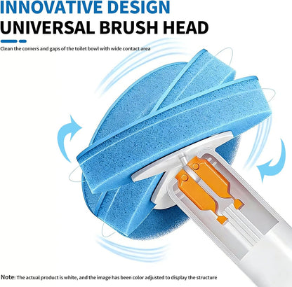 SOPAMI 32pcs Disposable Toilet Brush Refills,3-Layer Pre-Loaded Rich Foam | Toilet Bowl Wand Refills Pre-Loaded with Cleaner Toilet and Bathroom Cleaning Supplies Sponge Replacement (Blue)