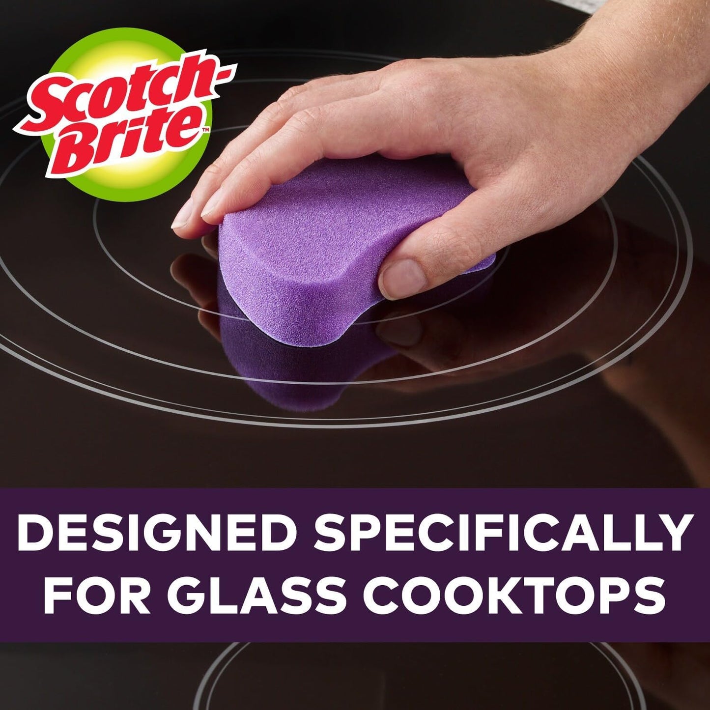 Scotch-Brite Scratch-Free Glass Cooktop Pads, Chemical Free Cleaning for Glass Stovetops, Tackle Burnt-On Messes, 2 Cleaning Pads