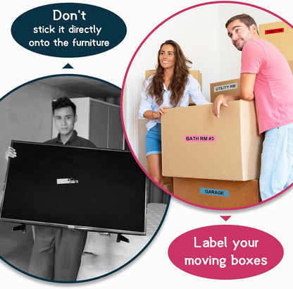 24 Rolls Color Coding Moving Labels, 1440 Count Home Moving Labels for Boxes Stickers + Packing Stickers + Fragile Moving Stickers + Heavy & Blank Labels