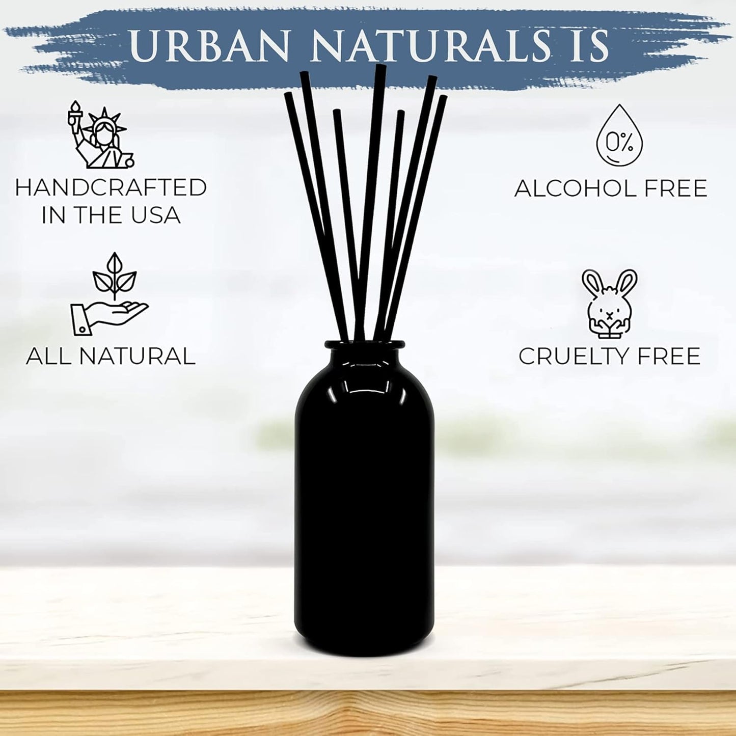 Urban Naturals Smoked Vanilla Reed Diffuser Set with Vanilla Bean, Sandalwood & Leather | Made in the USA - Colors B
