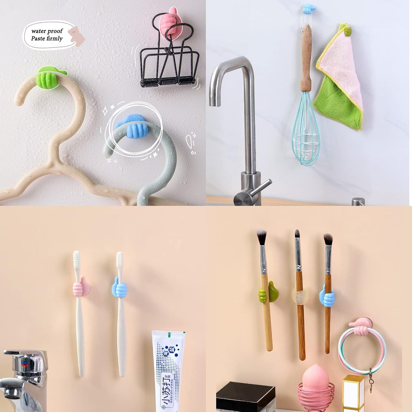 30Pcs Creative Silicone Thumb Wall Hook - Multifunction Adhesive Cable Clip ，self Adhesive Thumb Hook Cable Organizer Clips Key Hanger (30)