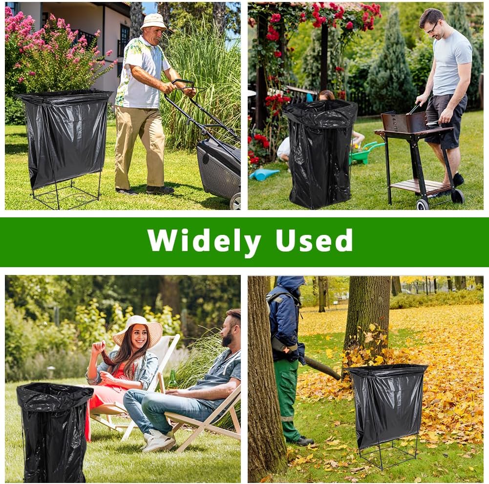 Trash Bag Holder, Metal Garbage Bag Holder, 30-45 Gallon Portable Trash Bag Holder Stand, Multi-use Leaf Bag Holder for Yard, Camping, Party, Wedding