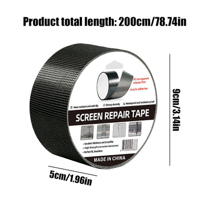 Window Mesh Screen Repair | Self-Adhesive Flexible Patch Tape | Window Screen Replacement Kit | for Patio Porch RV Balcony Tent Camper Apartment