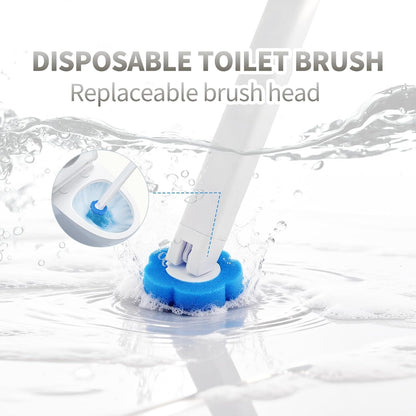 Disposable Toilet Brush and Holder Set with 30 Refills – Wall Mounted Toilet Bowl Cleaner Brush Kit, Deep Hygienic Cleaning with Toilet Wand Refills