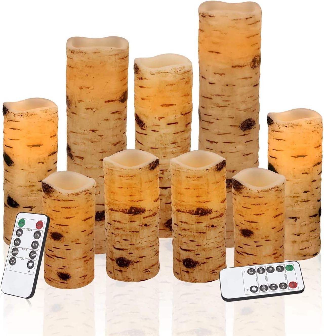 antizer Flameless Candles Led Candles Pack of 9 (H 4" 5" 6" 7" 8" 9" x D 2.2") Real Wax Battery Candles with Remote Timer for Home Fireplace Decor Wedding Festival Decor (Ivory 9 Pack)