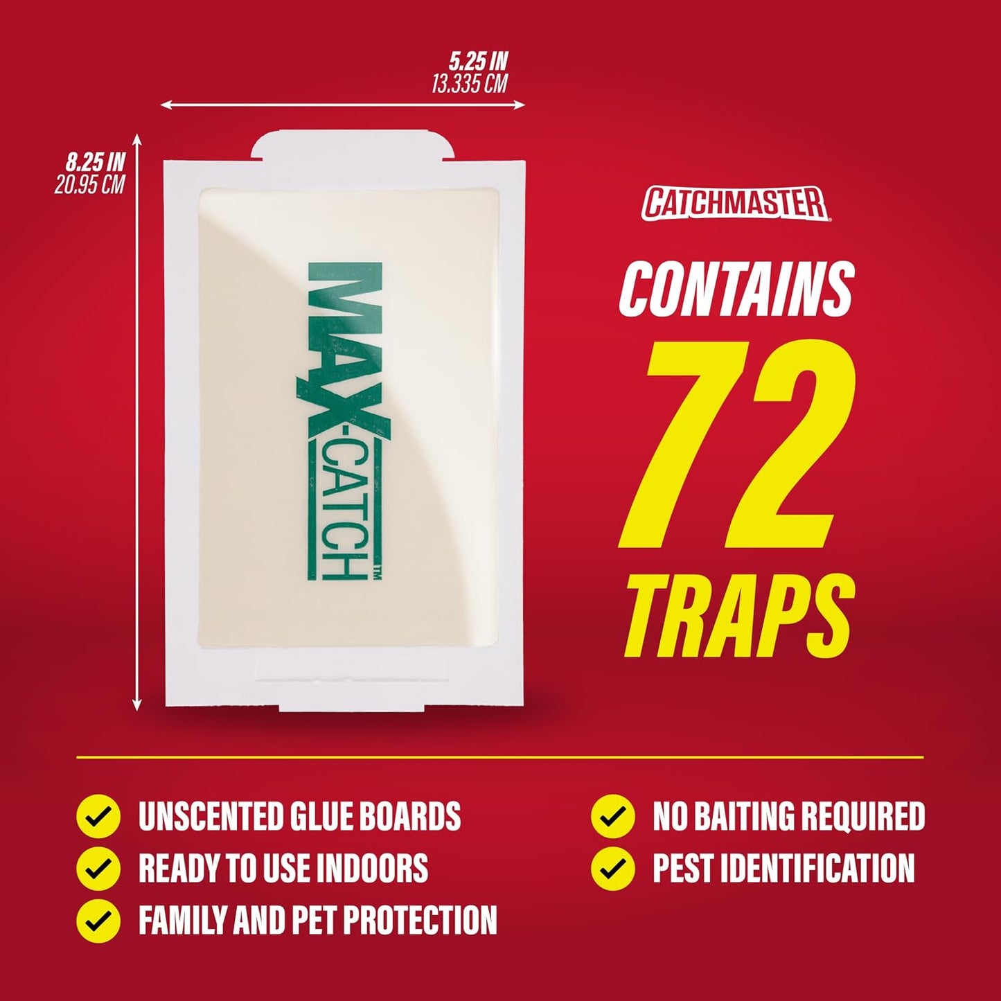 Catchmaster Max-Catch Mouse & Insect Glue Trap 36PK, Mouse Traps Indoor for Home, Sticky Pest Control Adhesive Tray for Catching Bugs, Bulk Unscented Glue Boards