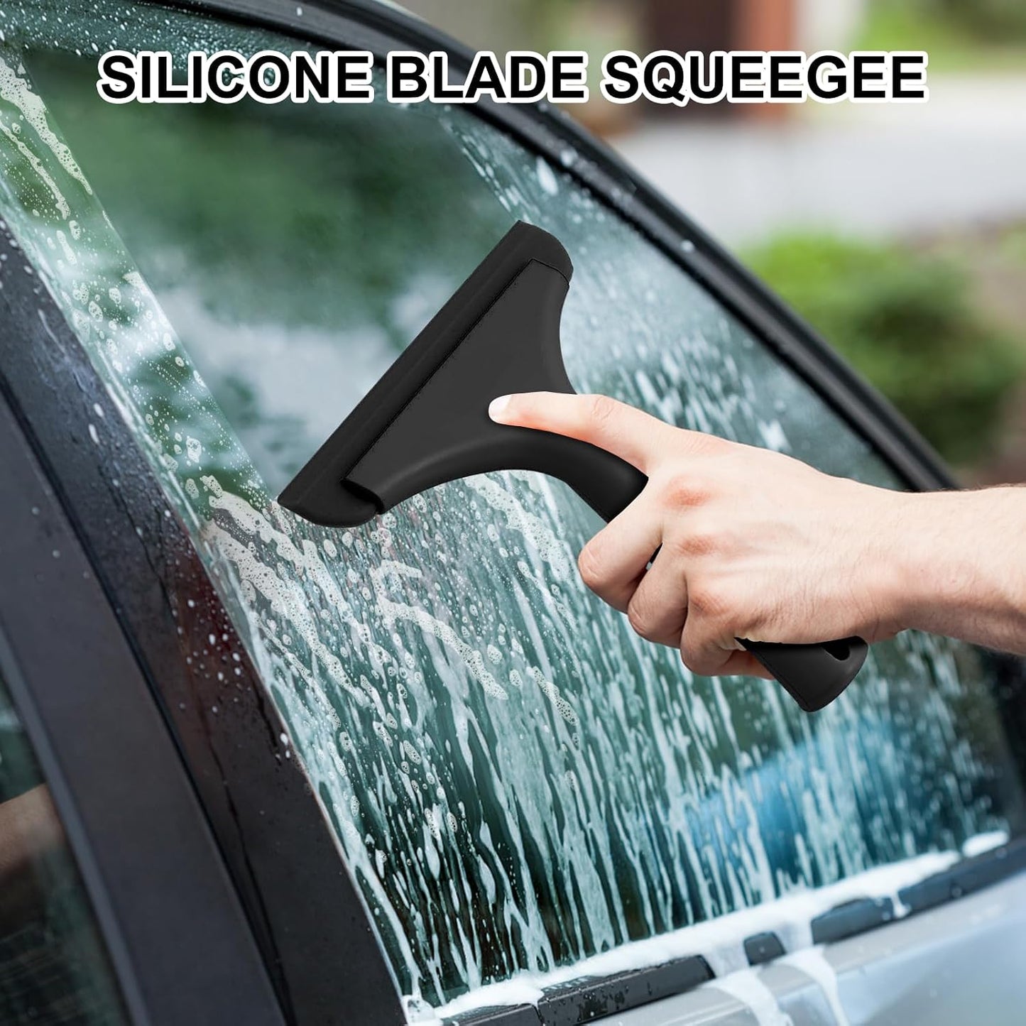 SetSail Shower Squeegee for Glass Doors, Small Squeegee for Shower Glass Door Mini Silicone Squeegee for Window, Door, Bathroom, Mirror, Car Window