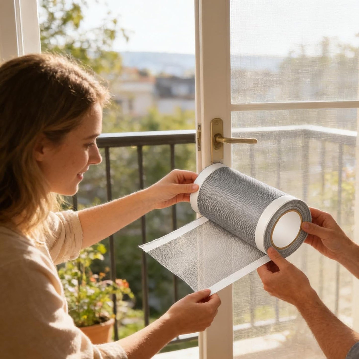 Window Screen Repair Tape, Strong Adhesive Screen Patch, Fiberglass Screens Tape Mesh Repair for Covering Window or Doors Pet Mesh Cage Tears Holes Ideal for Home, Apartment, Dorm