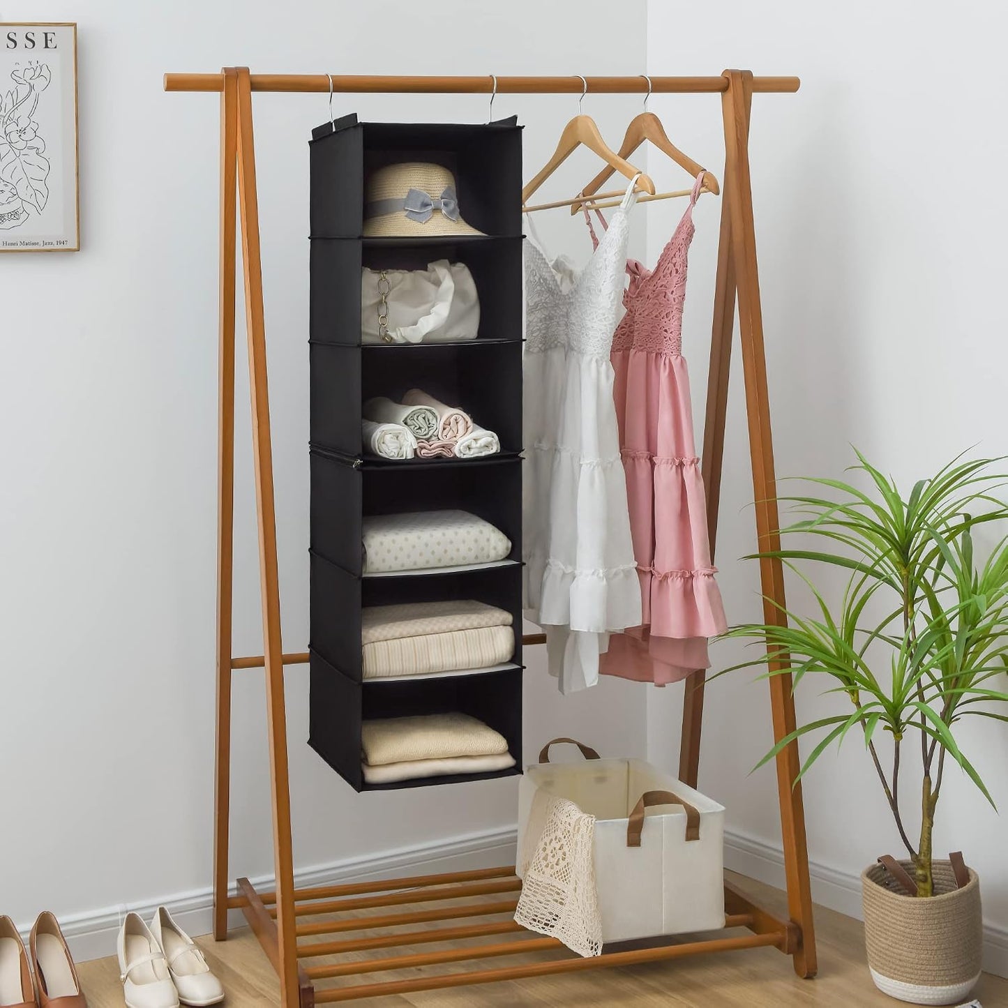 GRANNY SAYS 3-Shelf Hanging Closet Organizer and Storage, Collapsible Hanging Closet Shelves, Hanging Organizer for Closet & RV, Gray, 29 ½" H X 12" W X 12" D, 1-Pack