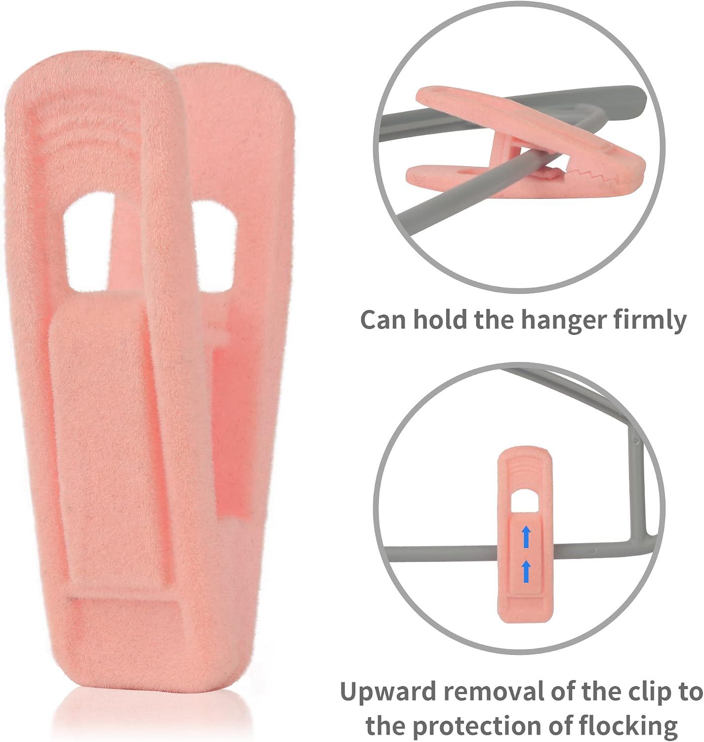Tinfol Velvet Hanger Clips, 24 Pack Black Pants Hangers Clips, Large Opening Clothes Pin, Strong Finger Flocked Clip Perfect for Use with Slim-line Clothes Velvet Hanger