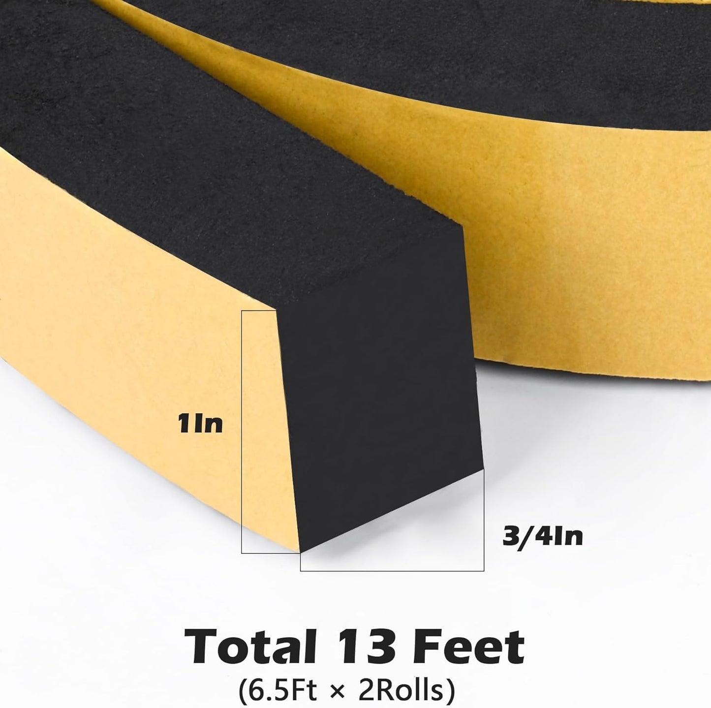 ToLanbbt White Door Window Weather Stripping Self Adhesive Foam Tape High Density Foam Sealing Strip Window Insulation Weatherproof Gasket Tape for Doors and Windows (1/2" W X 1/8" T X 16.5')