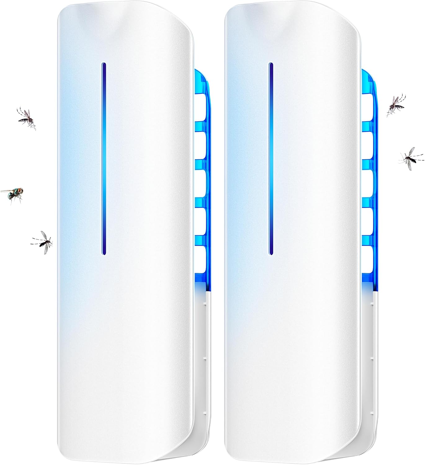 Flying Insect Trap Plug in Mosquito Bug Zapper Indoor Gnat Moth Catcher with 9W Night UV Light, 10 Sticky Glue Board Refills for Home Office