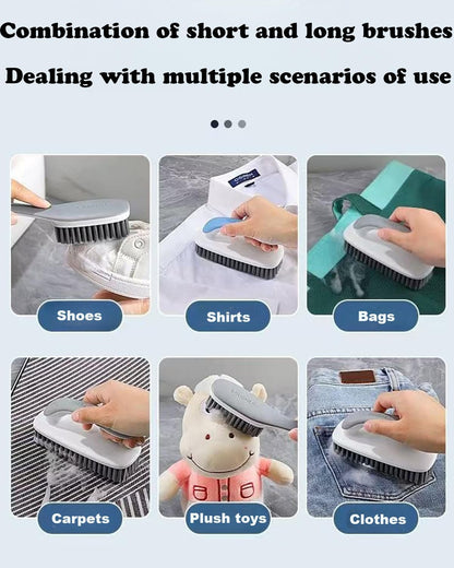 Scrub Brush for Stains-2 Pack Fabric Cleaning Brush,Laundry Stain Remover Brush,Clothes Scrub Brushes Cleaner Soft Bristle Scrubbing Brushes Household Cleaning for Carpet Clothes Bags & More (Gray)