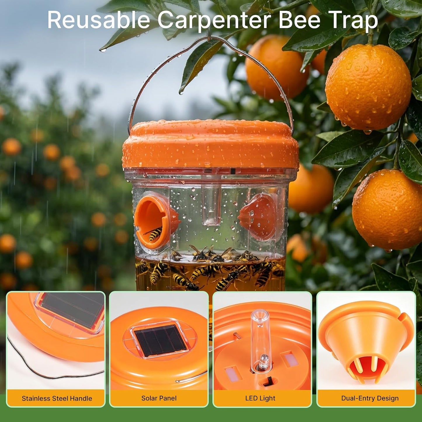 SheeChung [2026 Upgraded] Wasp Traps Outdoor Hanging - 2 Pack