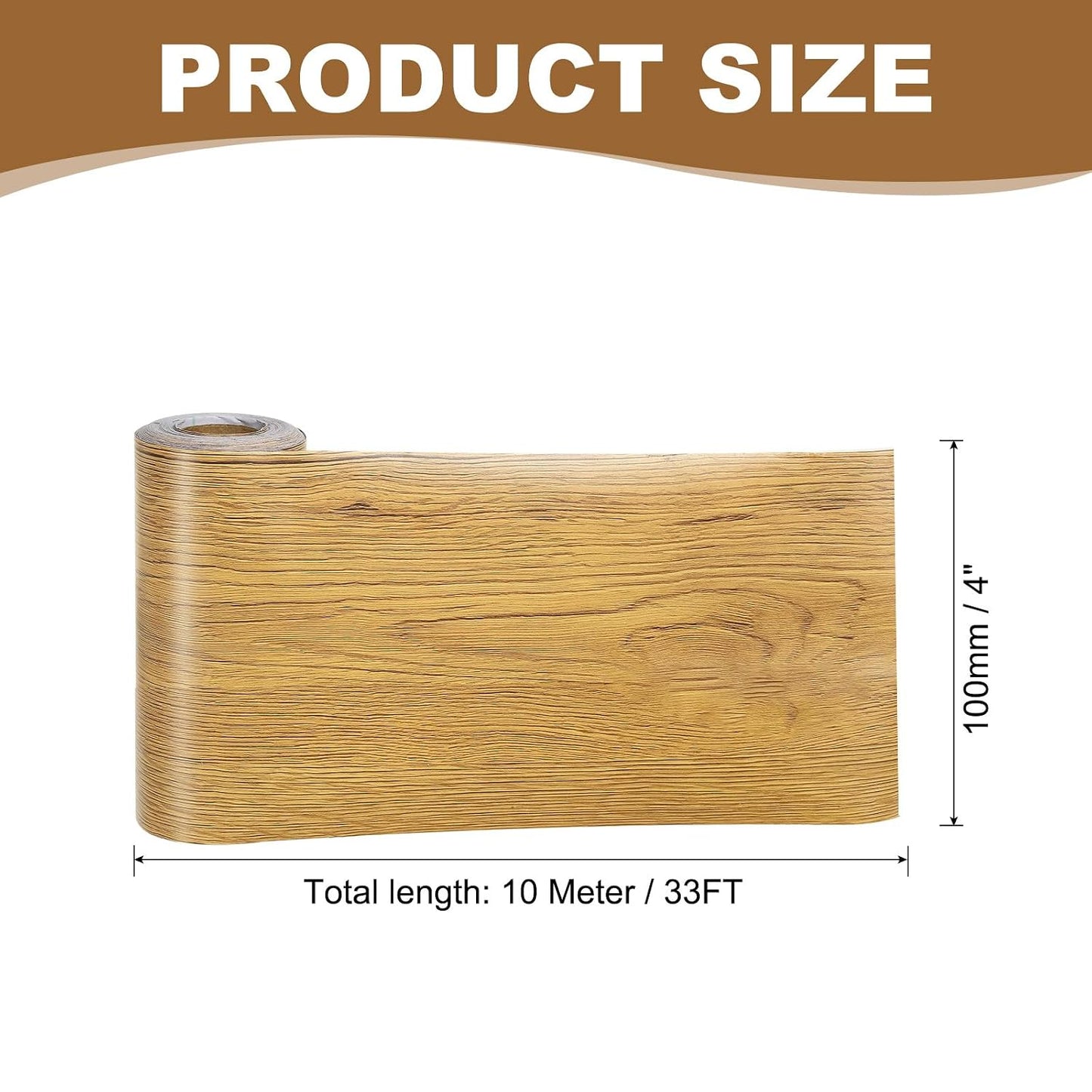 PATIKIL Self Adhesive Wood Grain Repair Tape 33'x 3", Multi-Use Realistic Wood Grain Repair Patch for Furniture Floor Door Table Chair Windows Handicraft DIY, Yellow Teak