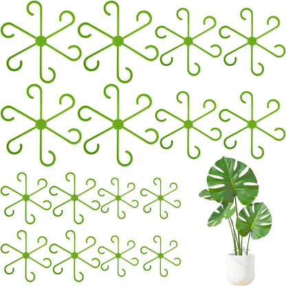 16 Pcs Plant Stem Support, 4 Sizes Climbing Houseplant Stem Support Stakes for Indoor Plants, Reusable Plastic Flower Plant Stabilizer, Plants Leaf Holders Hook for Growing Tomatoes, Orchids, Peonies