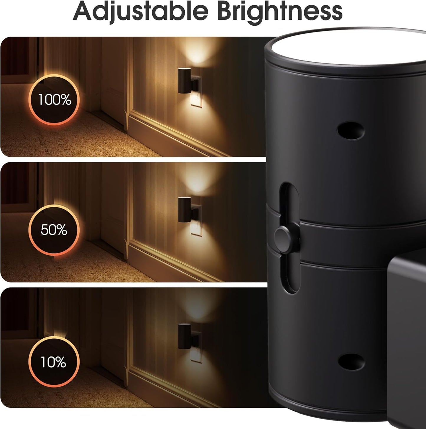 Briignite Motion Sensor Night Light,2 Pack Motion Activated Plug in Night Lights, 0-100LM Dimmable Soft White 3000K, Motion Sensor Light Indoor for Bathroom Hallway Bedroom Stairway Kid Elderly Pet