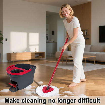 2 Pack Mop Heads Replacements - 40% More Cleaning Power, Spin Mop Heads Replacements for O Cedar Easy Wring 1-Tank System, Deep Cleaning, Microfiber and Machine Washable