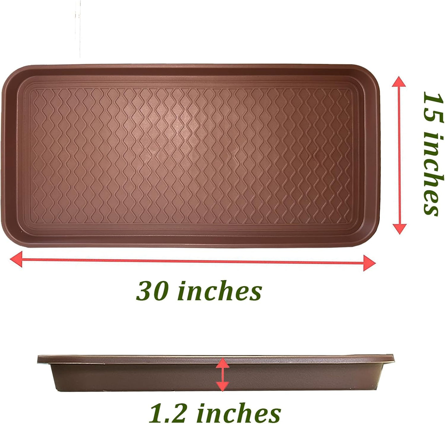 2 Pack Large Multifunctional Tray Mat Washable Indoor or Outdoor Tray Mat for Shoes Boots Plants Pots Paint Tins Pet Bowls Car Storage, 30 x 15 x 1.2 Inches