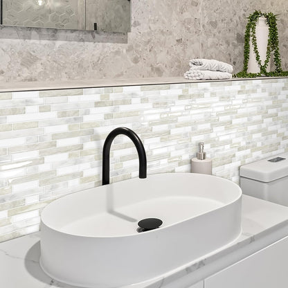 Peel and Stick Backsplash 3D Self Adhesive Wall Tile Brown 10 Sheet | Thick,Sticky,12"x12",Marble,for Kitchen,Bathroom