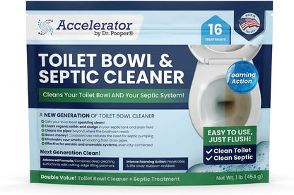 Dr. Pooper Toilet Bowl & Septic Tank Cleaner—Powerful Stain Remover & Odor Eliminator—Bio-Activated Formula for Deep Cleaning & Septic Maintenance—Safe for Pipes & All Plumbing Systems