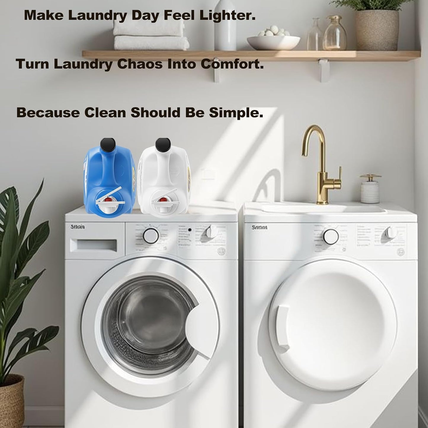 2 Pack Laundry Detergent dispenser Nozzle Switch Holder – Easy-Press Spout Opener, Drip-Free Detergent & Softener Accessory, Fits Most Large Bottles, laundry room organization