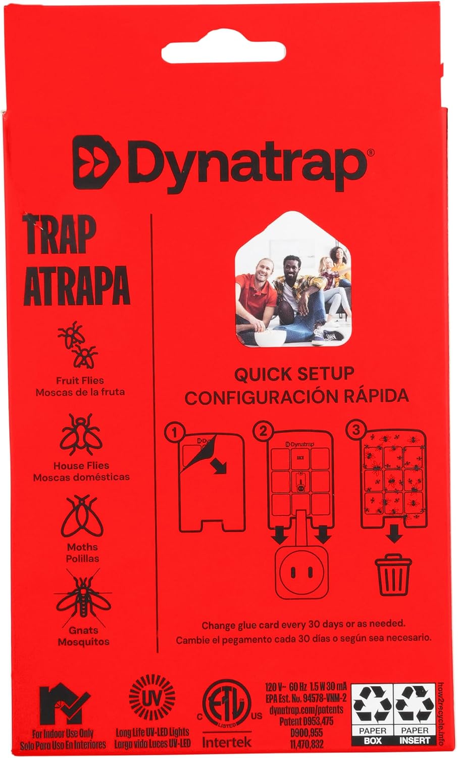 Dynatrap Glue Card Refills for Indoor Dynatrap Fly Trap Models DT3007 and DT3007W - 6 Glue Cards - 23007 - Discreet Indoor Insect Control - Includes 6 Official Refills