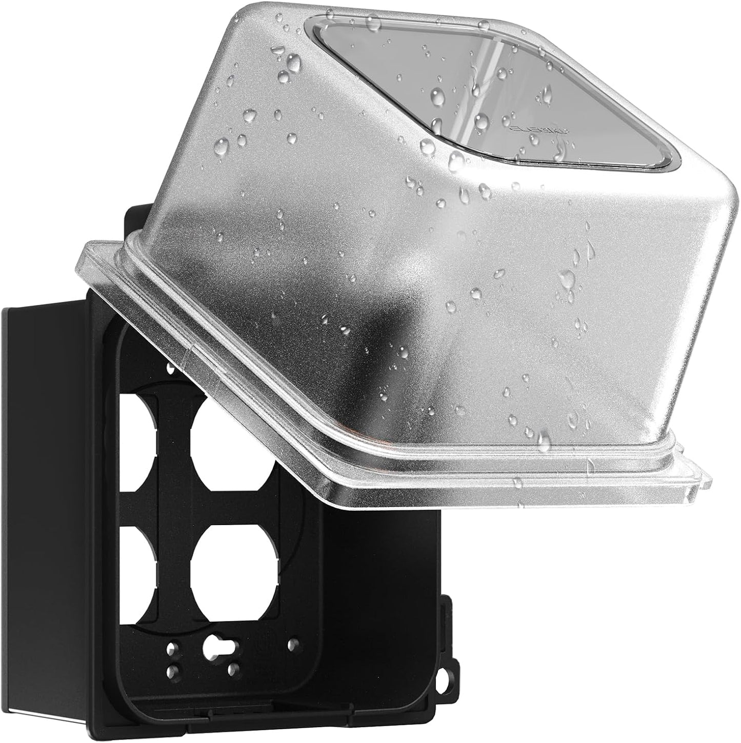 ELEGRP Weatherproof Outdoor Outlet in-Use Cover, Horizontal/Vertical Mount, Heavy-Duty Clear Cover for GFCI/Decorator Receptacles, Standard 1-Gang, UL/CUL Certified, 1 Pack