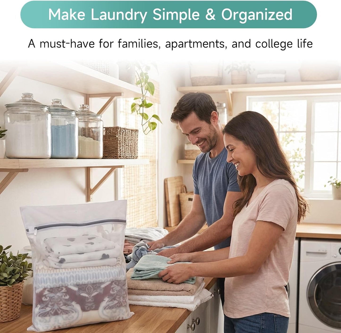GOGOODA 2 Pack Extra Large Mesh Laundry Bag 43 x 35 in – XXXXL Washing Bag | Jumbo for Bedding, Blankets, Clothes, Pet Items, Travel & Storage – Washer Protector Bag for Washing Machine