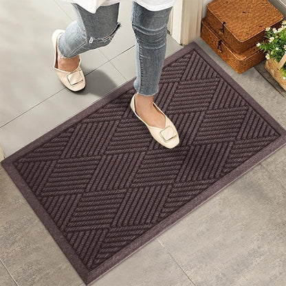 HIYARD Sturdy Front Door Mat, Absorbent Muddy Dirt Resist Welcome Door Mats Outdoor Indoor, Stain and Fade Resistant, Non-Slip Rubber Backing Low Profile Doormat for Entryway, 30×17, Beige
