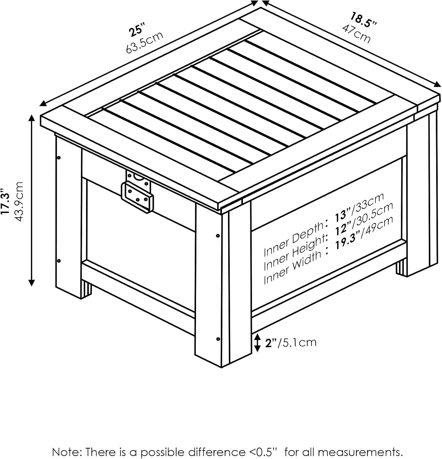 Furinno FG19749 Tioman Outdoor Hardwood Storage Box, Natural