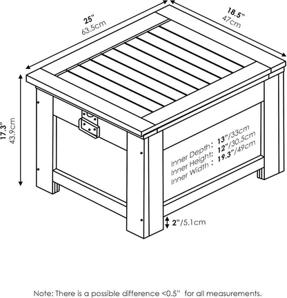 Furinno FG19749 Tioman Outdoor Hardwood Storage Box, Natural