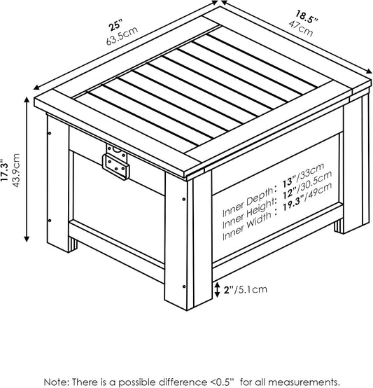 Furinno FG19749 Tioman Outdoor Hardwood Storage Box, Natural