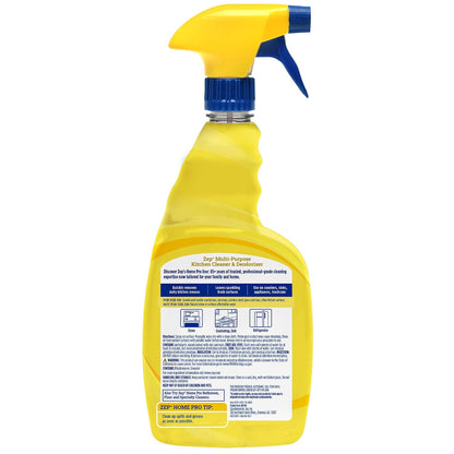Zep Home Pro Multi-Purpose Kitchen Cleaner & Deodorizer - 32 oz - (Pack of 1) - R52613 - Use on Counters, Backsplash, Stove, Kitchen Appliances