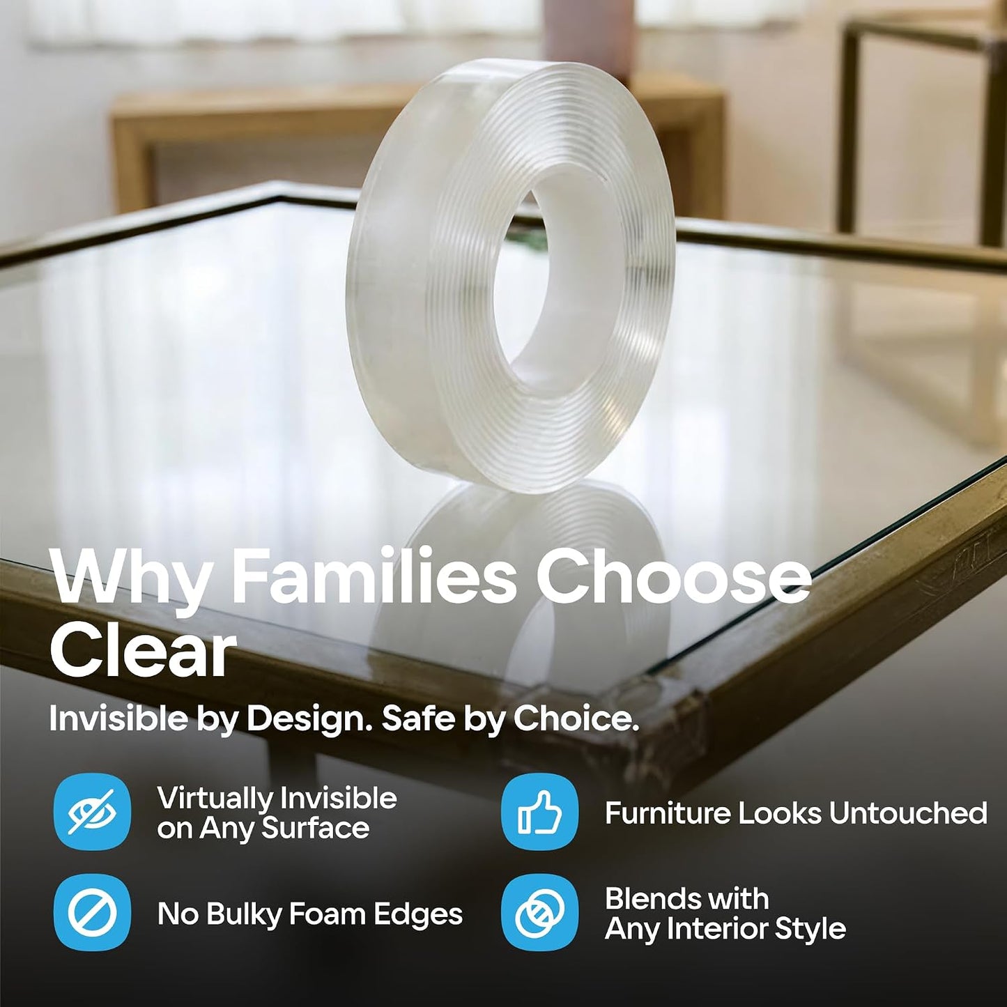 16ft Heavy Duty Desk Edge Protector & Corner Protectors - Baby Proofing Guards for Sharp Furniture Corners, Tables & Cabinets - Child Safety Essentials for Home & Nursery