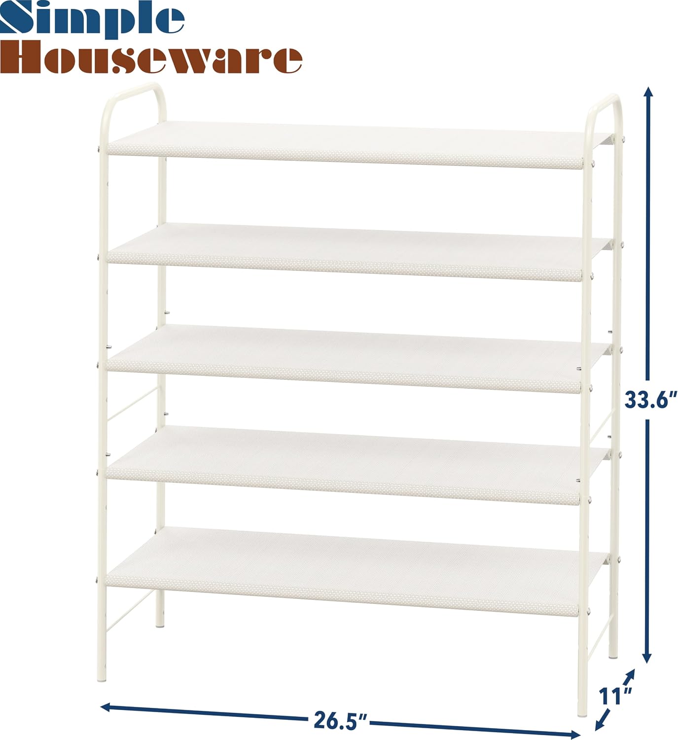 Simple Houseware 3-Tier Shoe Rack Storage Organizer, Grey – Space-Saving Shoe Shelf, Holds 9–16 Pairs, Sturdy Metal Frame, Easy Assembly – Closet, Entryway, Bedroom Shoe Storage Solution