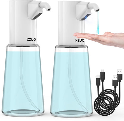 Automatic Soap Dispenser Touchless, Rechargeable 15oz/400ML Large Capacity Four-Level Adjustable Dispenser Volume Suitable for Bathroom and Kitchen (White)
