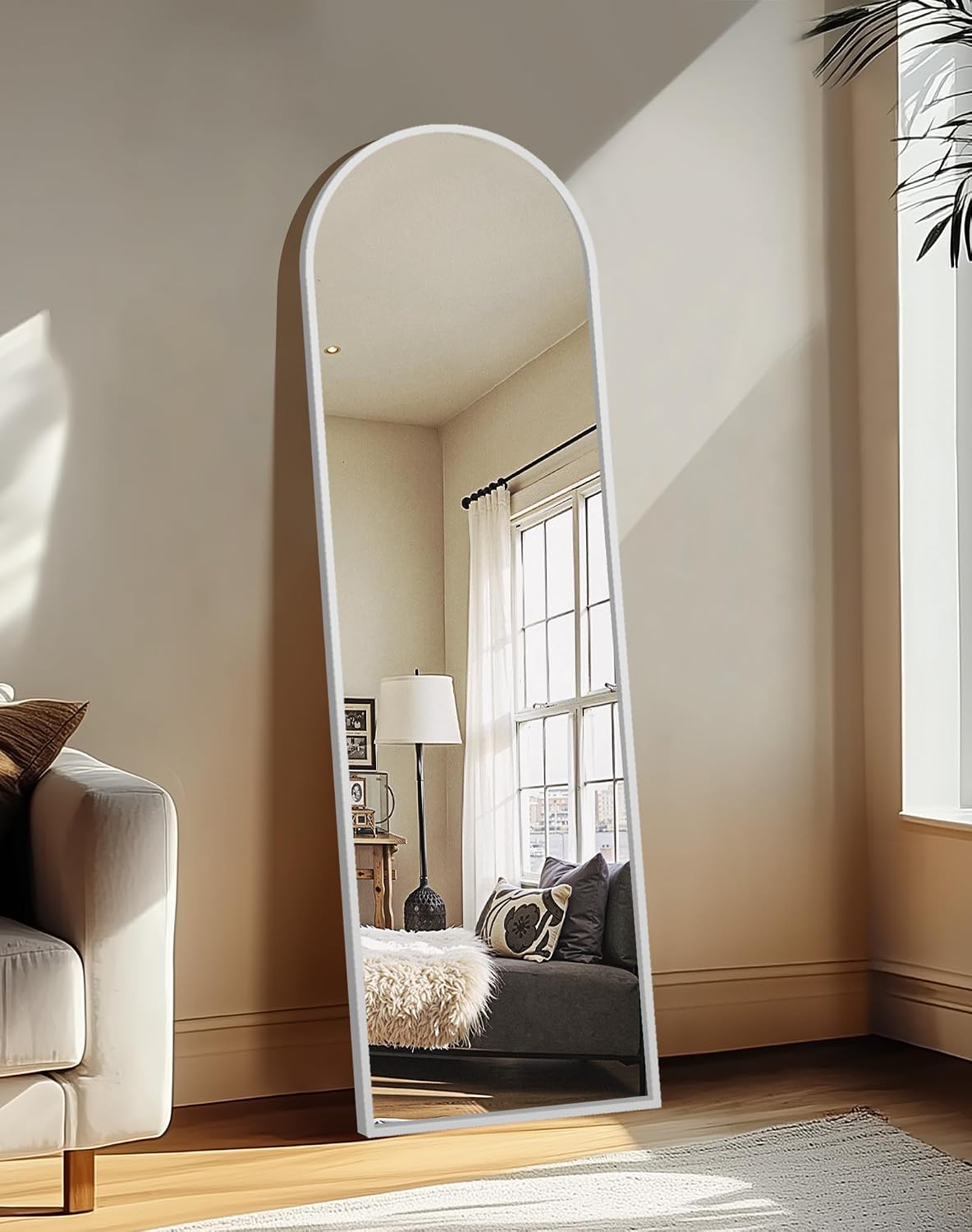 Delma Arched Mirror Full Length,Standing Mirror Full Body,Large Floor with Stand for Wall Entryway Door Bedroom Bathroom Living Room
