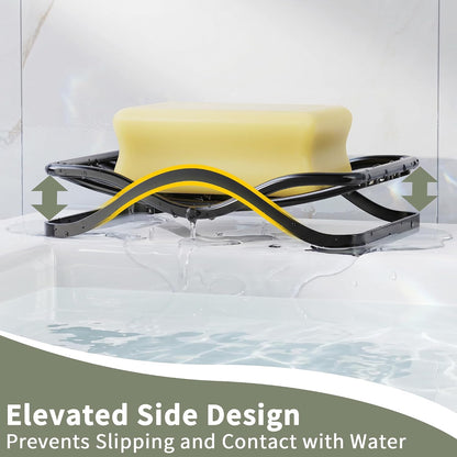 KEGII Self Draining Bar Soap Dish Holder for Shower | Self Adhesive & Free Standing, Stainless Steel, Sponge Holder, For Bathroom, Bathtub, Kitchen Sink